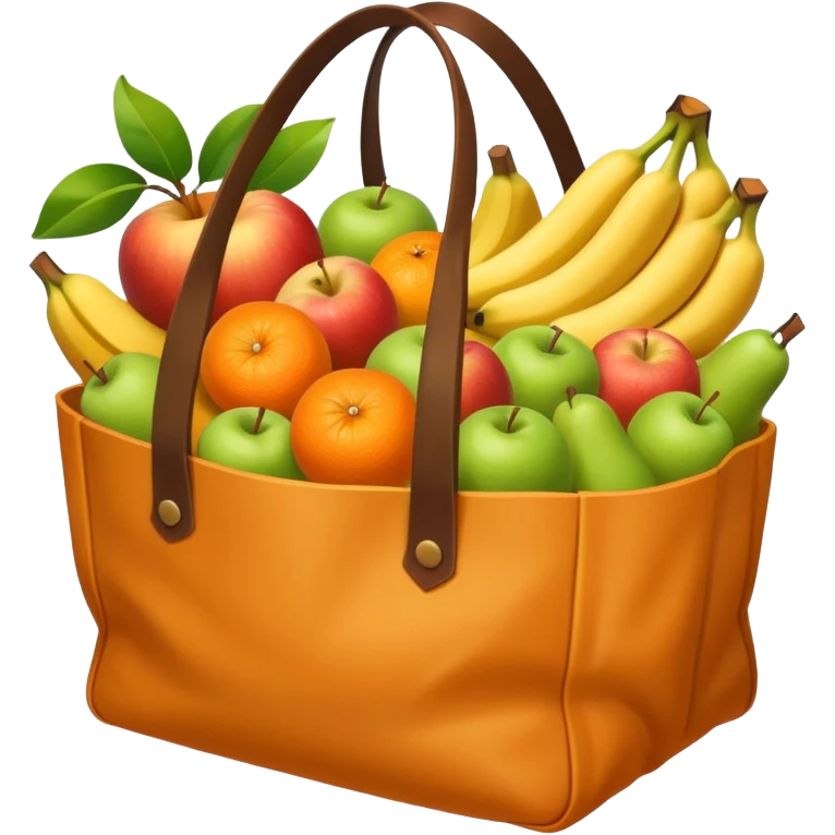 cartoon market bag. top view emoji