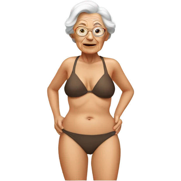 old lady with a bikini emoji