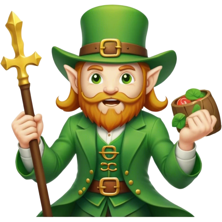 A leprechaun fighting Jesus with a slim jim emoji