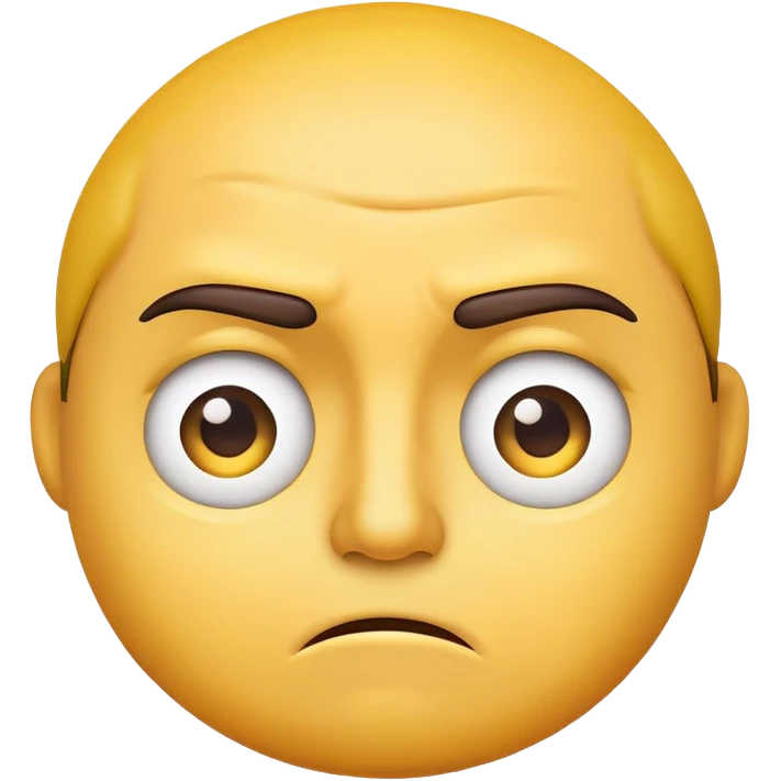 an yellow face emoji with like a a confuse look of disgust like? emoji