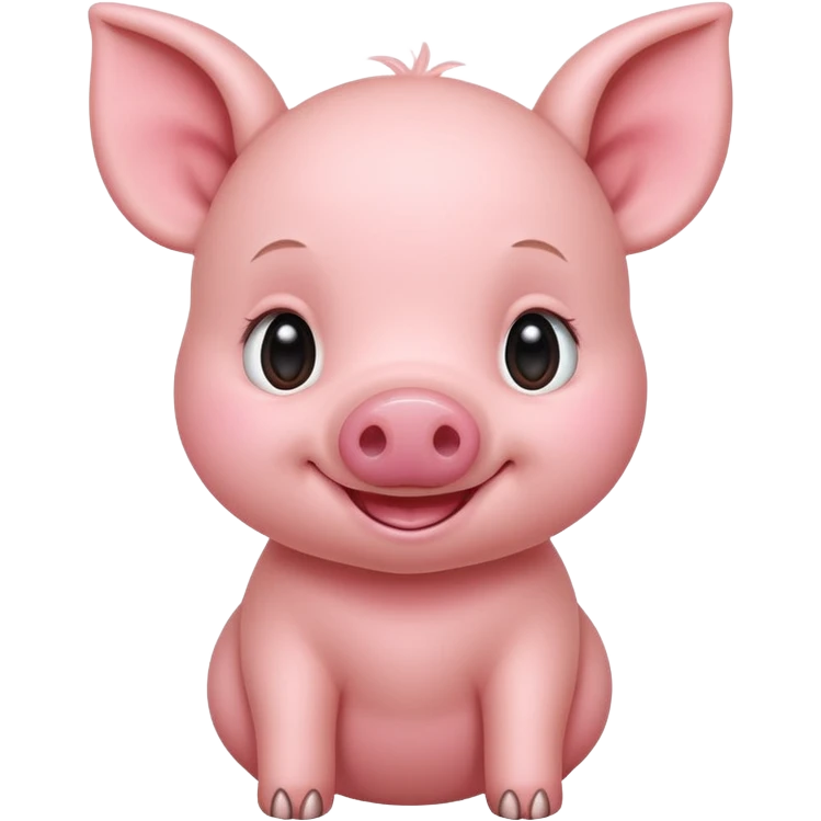 baby Smiling Piglet – standing with round cheeks and happy face emoji