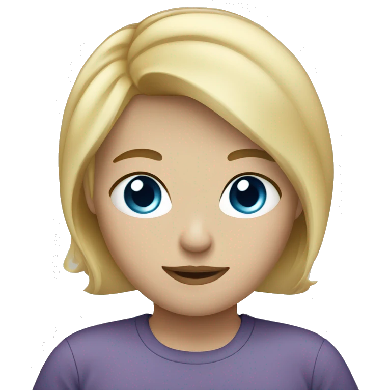 Overweight blond hair blue eyes emoji