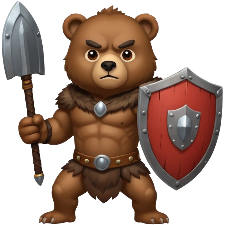 bear warrior with shield emoji