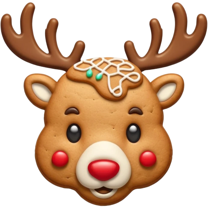 reindeer head shape cookie emoji
