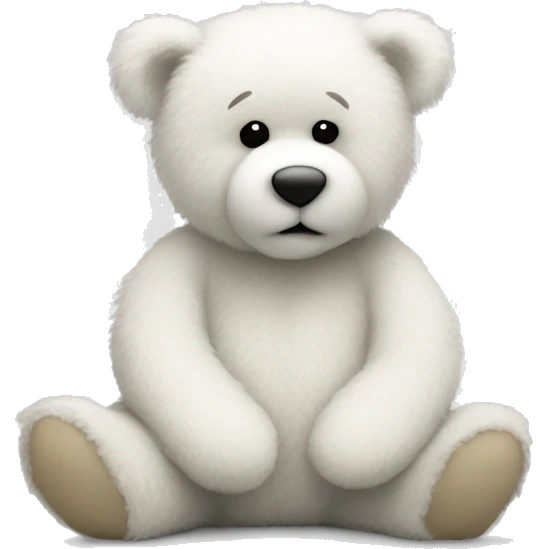 White fluffy teddy bear sitting down emoji