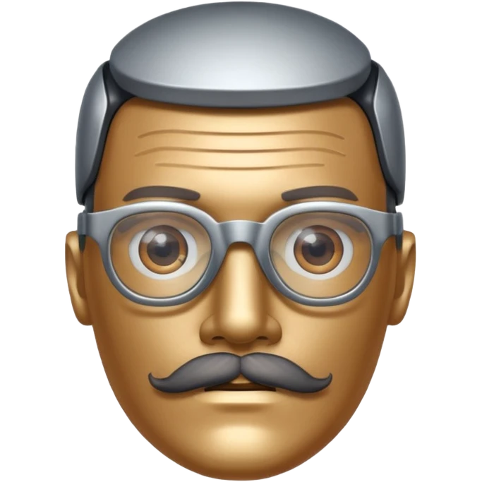 robotic man with glasses mustache  emoji