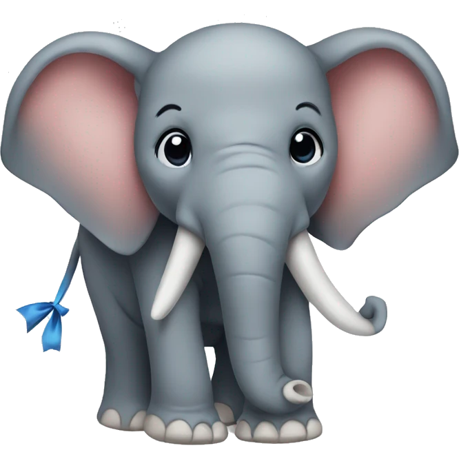  elephant with bow emoji
