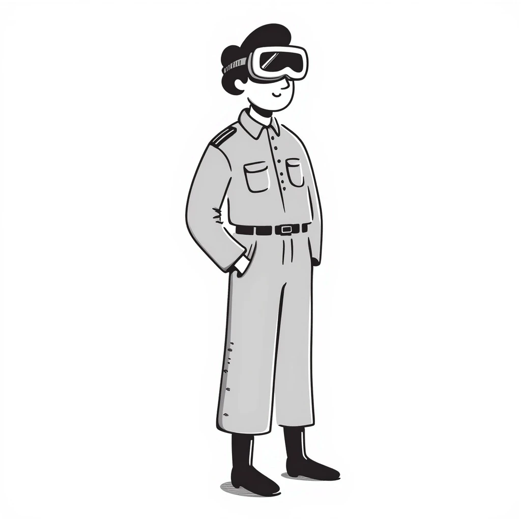 A military man wearing a VR helmet emoji