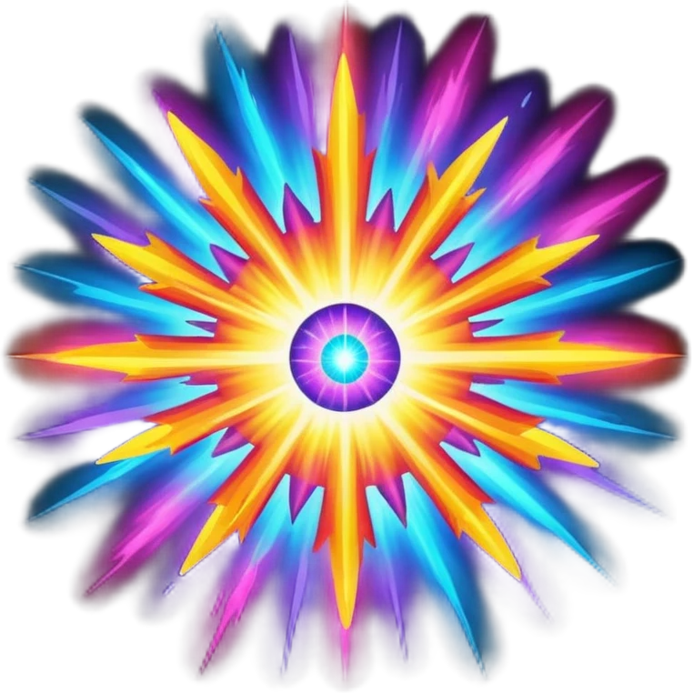 A supernova exploding in a burst of colorful energy emoji