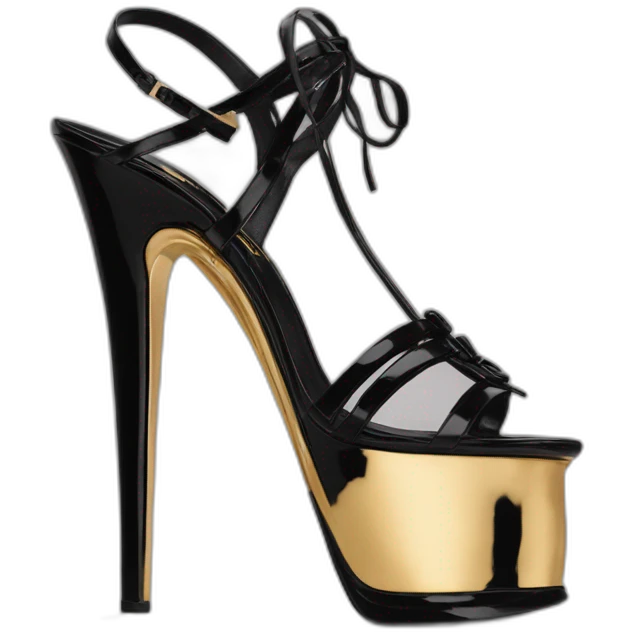 Ysl TRIBUTE heel SANDAL black PATENT LEATHER emoji