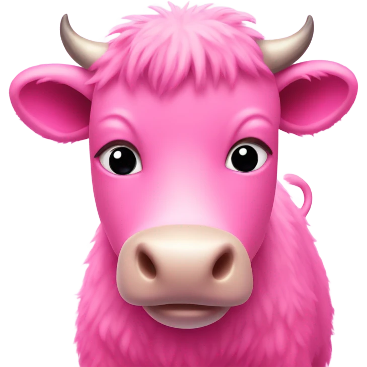Pink fuzzy cow emoji
