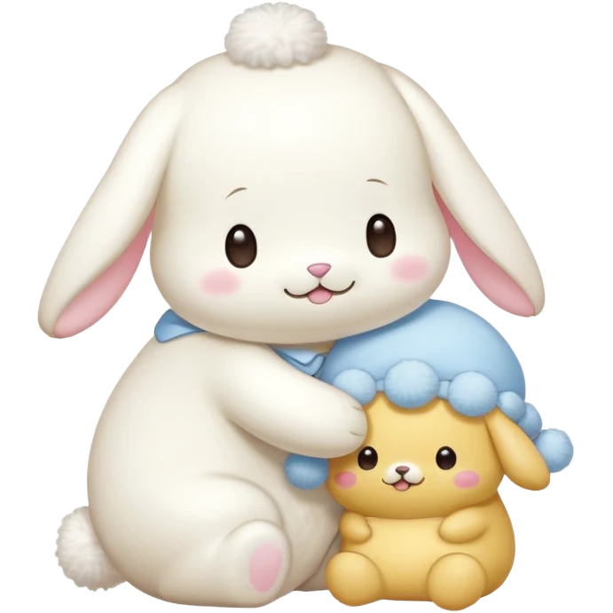 cinnamoroll giving a hug to pompompurin  emoji
