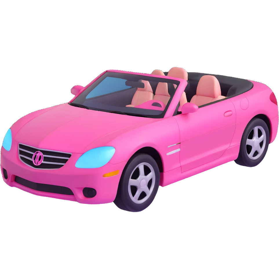 pink barbie convertible car emoji
