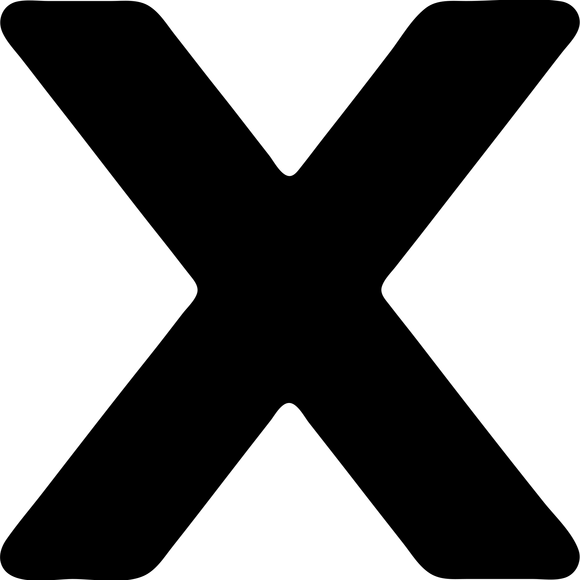 the letter X as a solid black filled icon, minimal and modern emoji