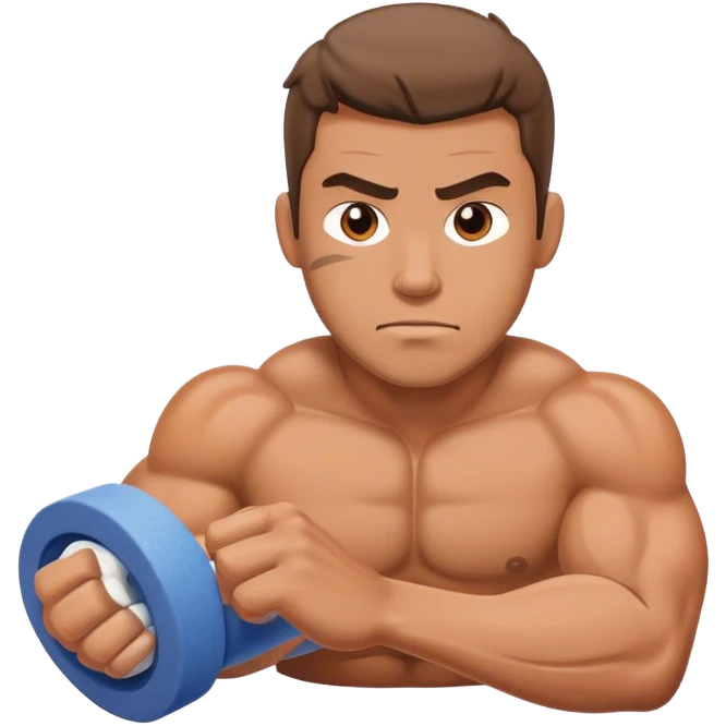 gym guy foam-rolling emoji