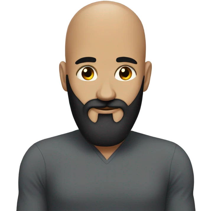 Bald man with black beard hugging girl with long black hair emoji