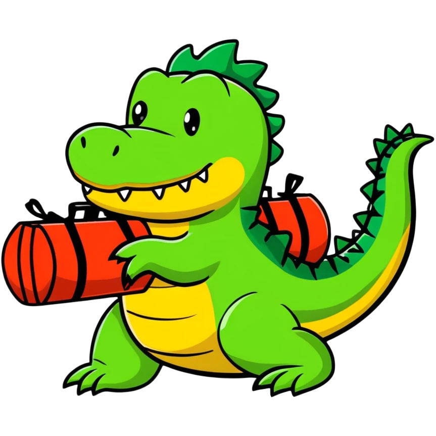 crocodile carrying bombs, bombardier crocodile emoji