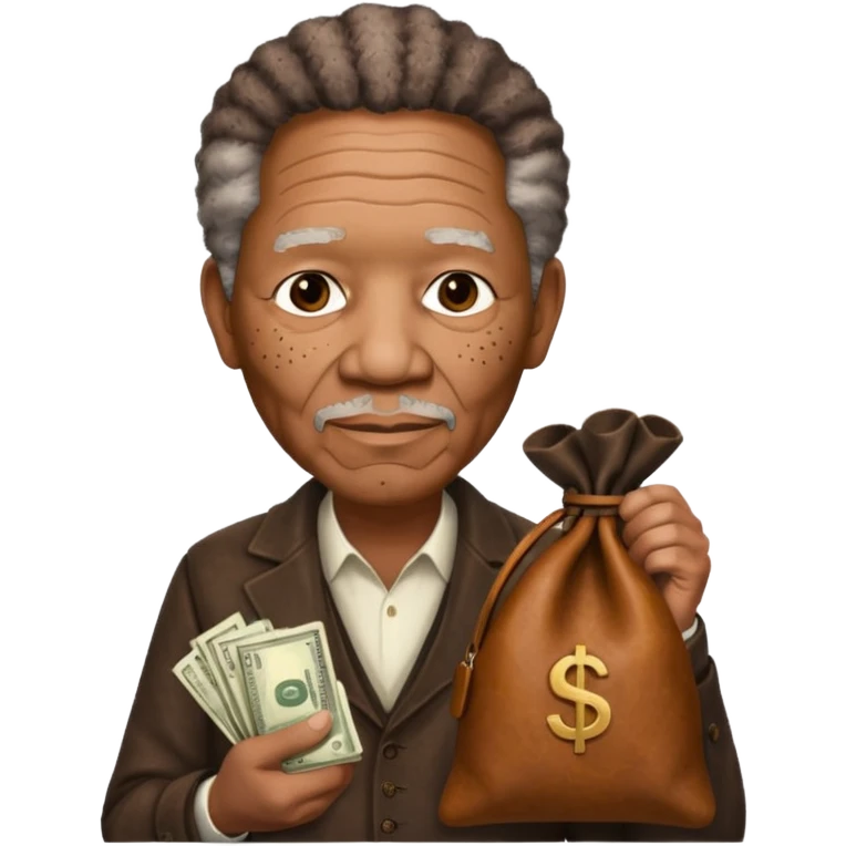 morgan freeman holding money bag emoji