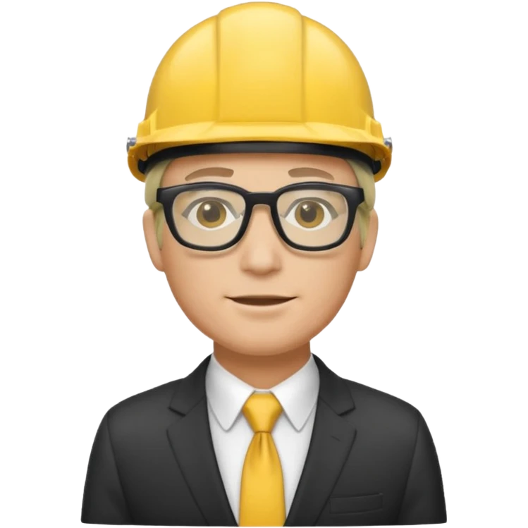 suit with yellow helmet man and glasses emoji
