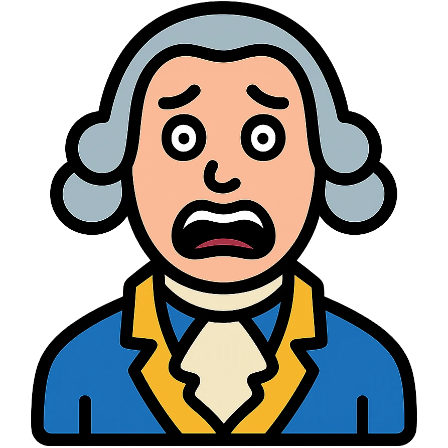 disgusted and scared George Washington icon emoji