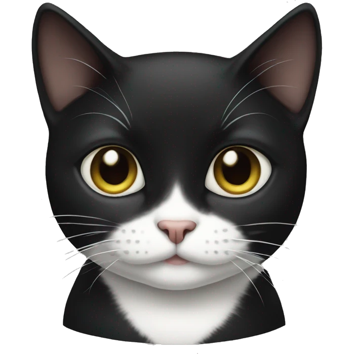 tuxedo cat with white mustache  emoji