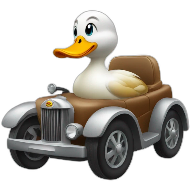 duck driving car emoji