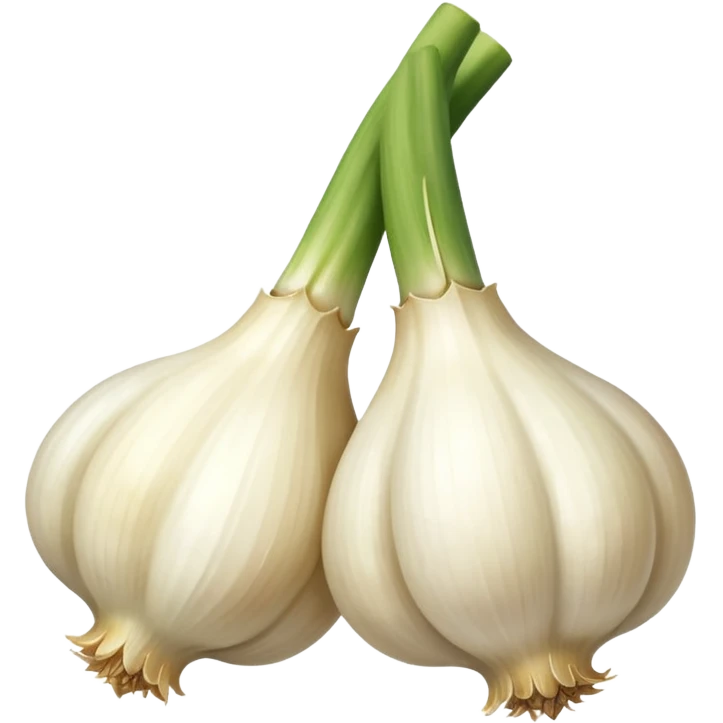 two garlic 45 degrees no need the green thingy emoji