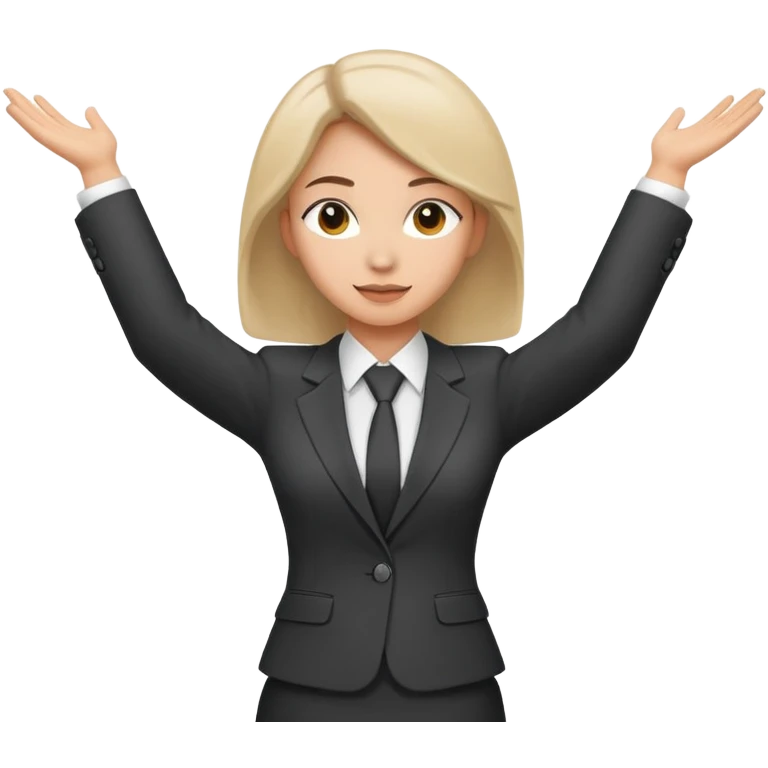 Female accountant spreading arms to the sides emoji