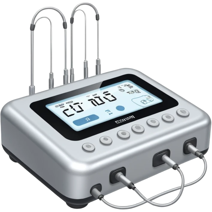 equipo de electroterapia con dos electrodos emoji