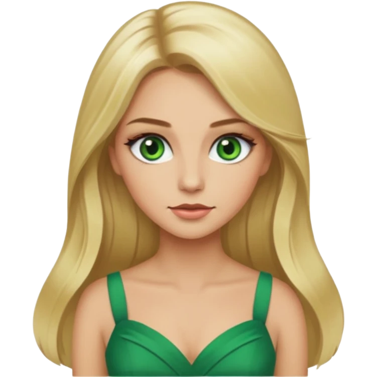 Fille cheuveux blond longt yeux vert  maquiller robe  Métisse chronique emoji