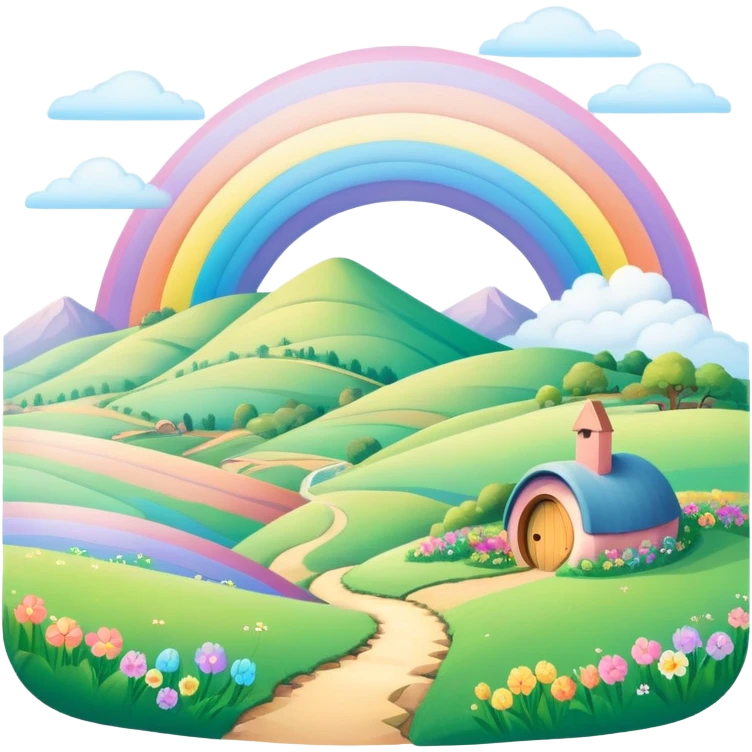  pastel rainbow hobbit easter landscape  emoji
