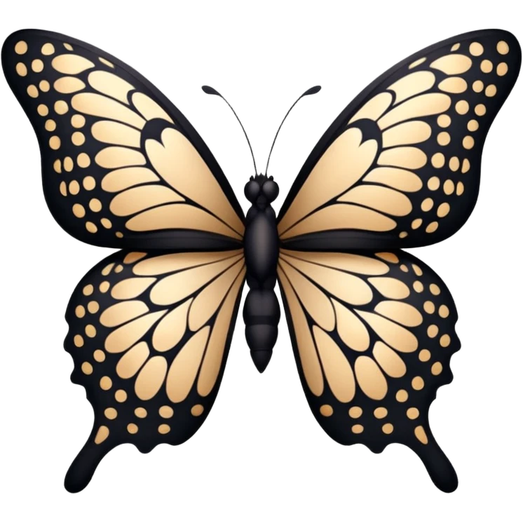 Butterfly full black body emoji