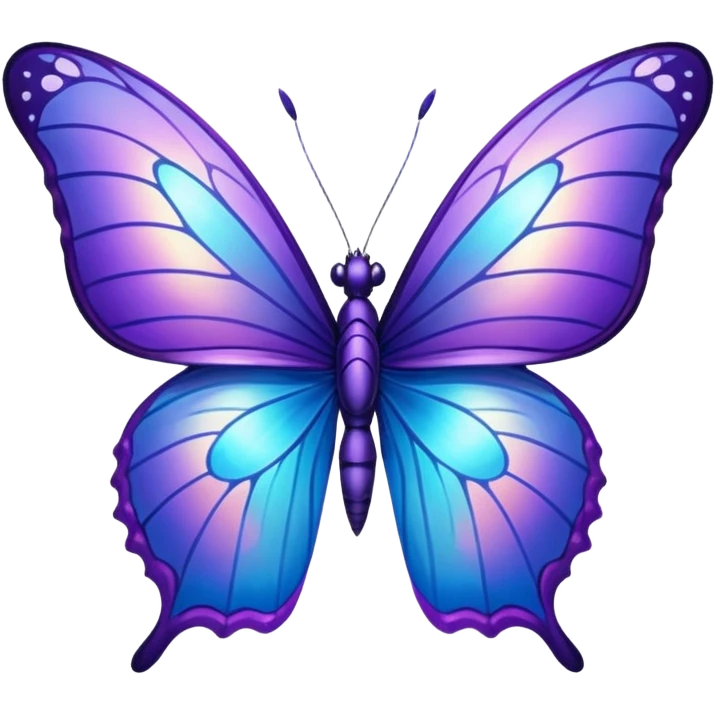Blue and purple fire butterfly emoji