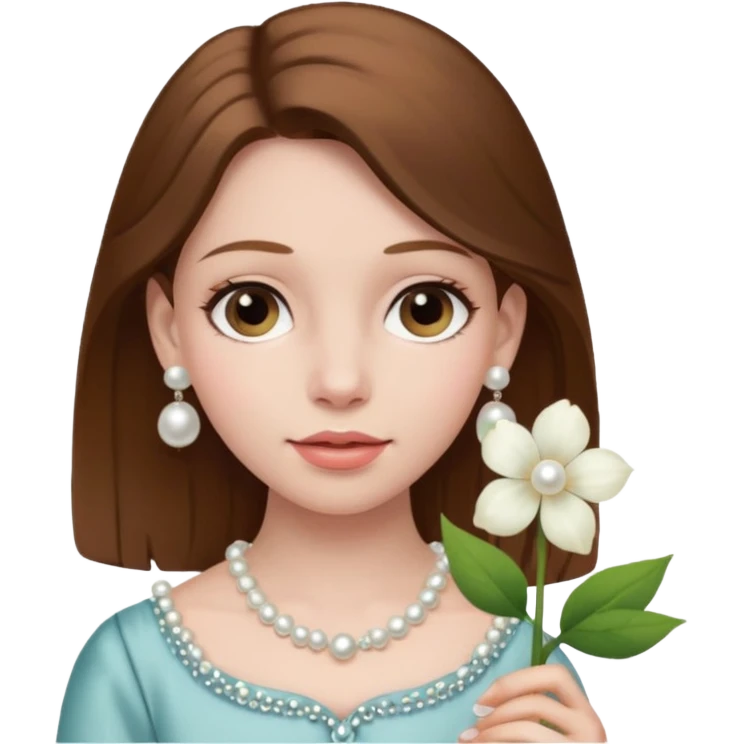 girl-with-pearl-earrings-painting holding flower emoji