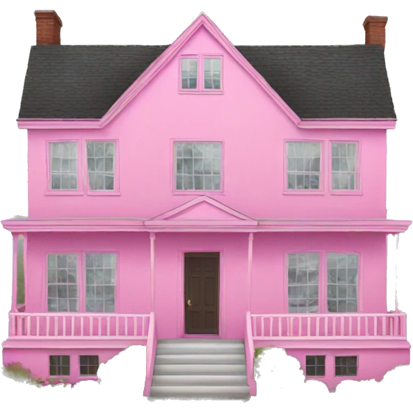 huge pink house  emoji