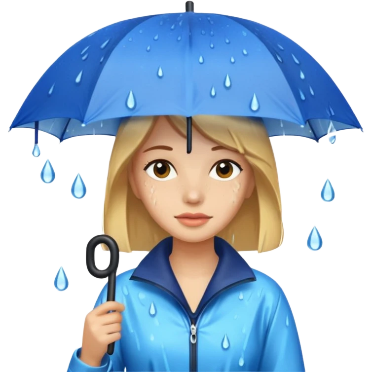 she getting wet (umbrella, dripping hair) emoji