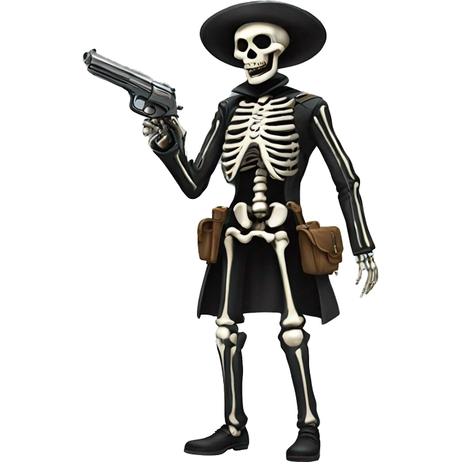 skeleton with gun emoji emoji