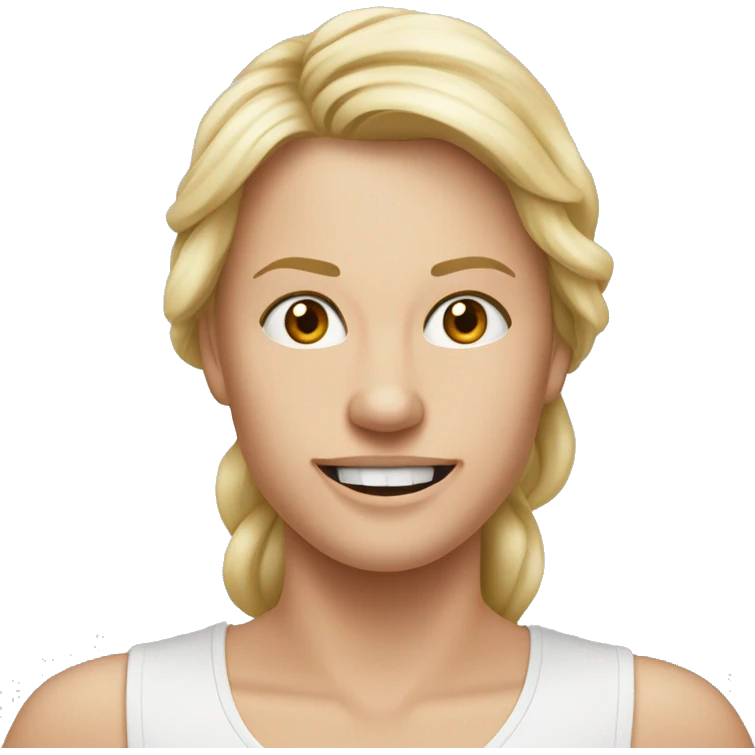 lärare med rött hår och bruna ögn emoji