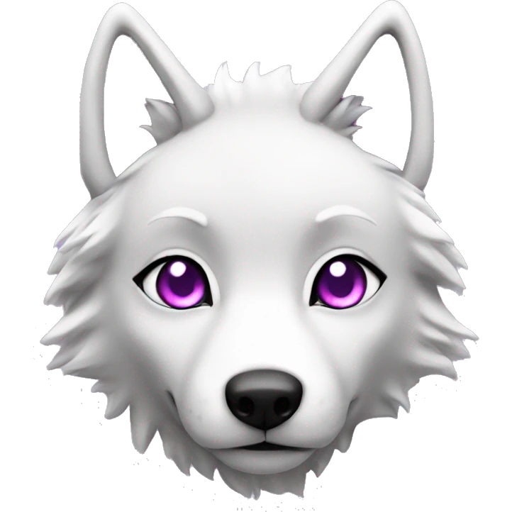 pink white female wolf furry purple eyes emoji
