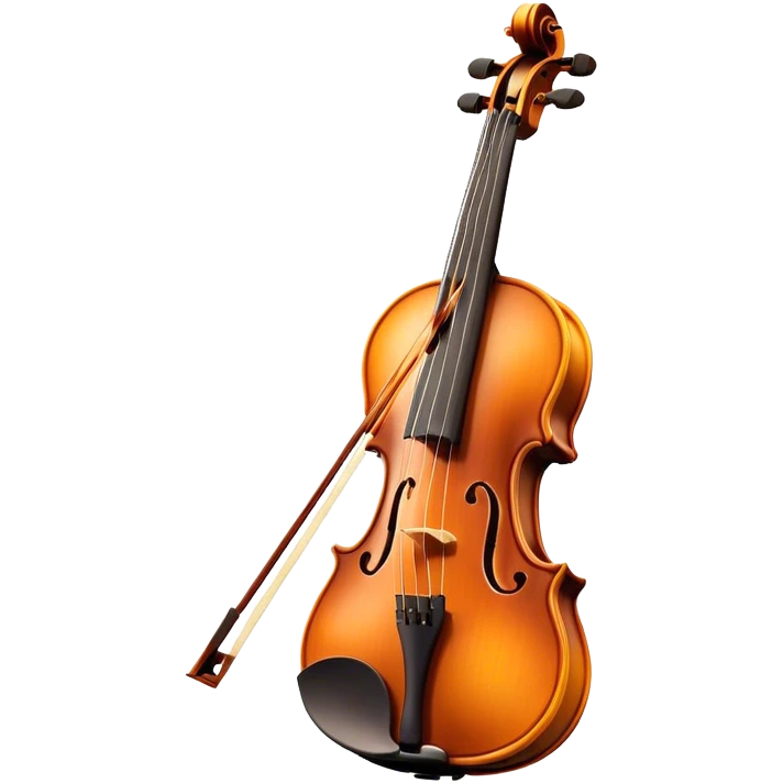 Cinematic Realistic Violin, rich polished wood with delicate curves, taut strings reflecting warm golden light, fine dust particles catching the glow, intricate f-holes adding elegance, glowing with an air of timeless beauty and musical soul. emoji
