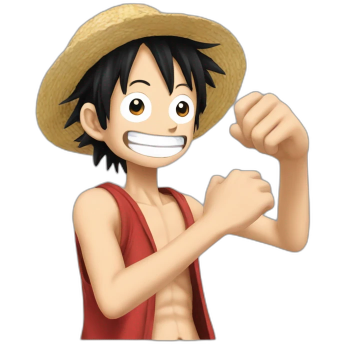 Monkey.d.luffy fait coucou de la main emoji