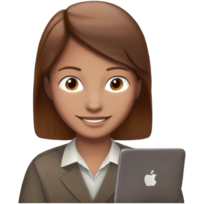 cool caucasian programmer with smile and brown hair emoji