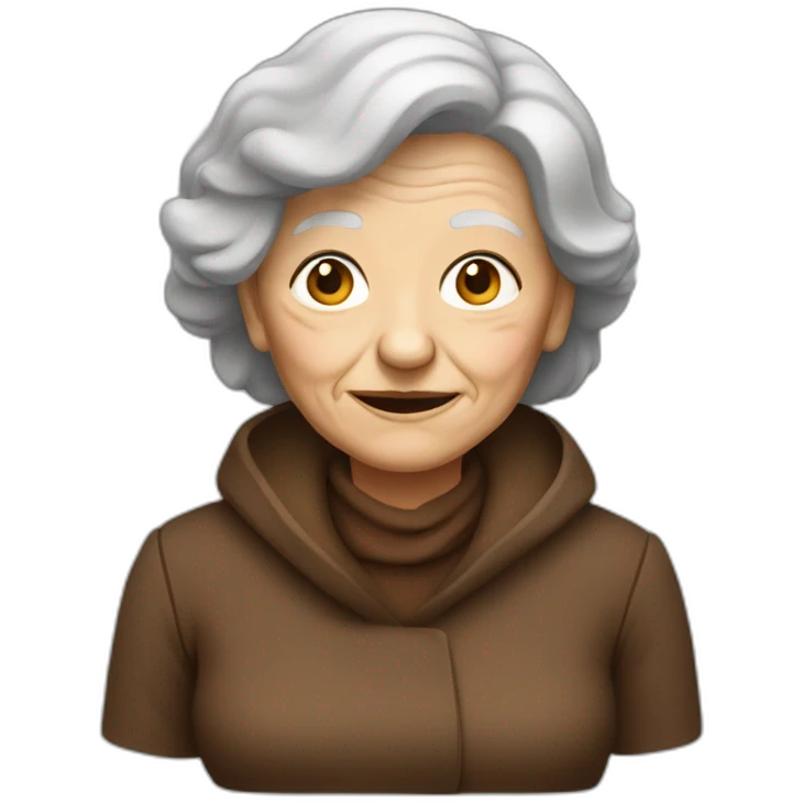 Old woman wearing brown clothes and a mutch  emoji