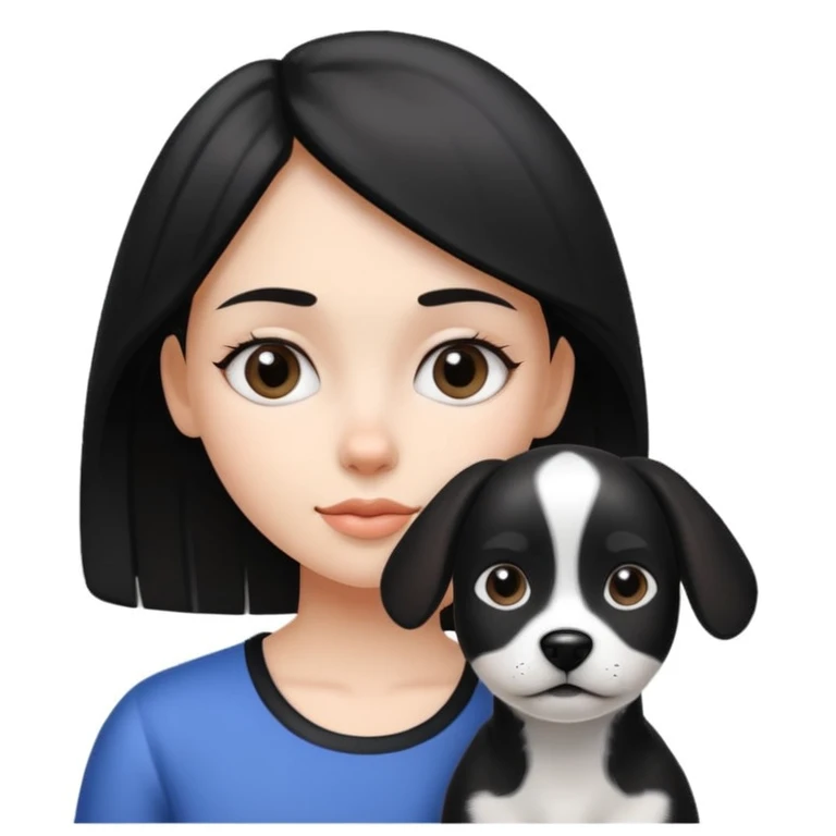 Black and White, dog  She is the girl emoji