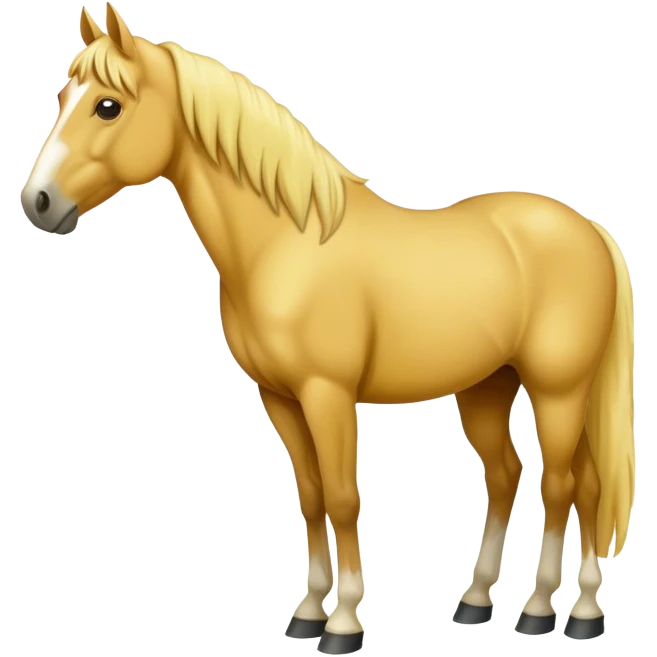 A yellow adult horse standing emoji
