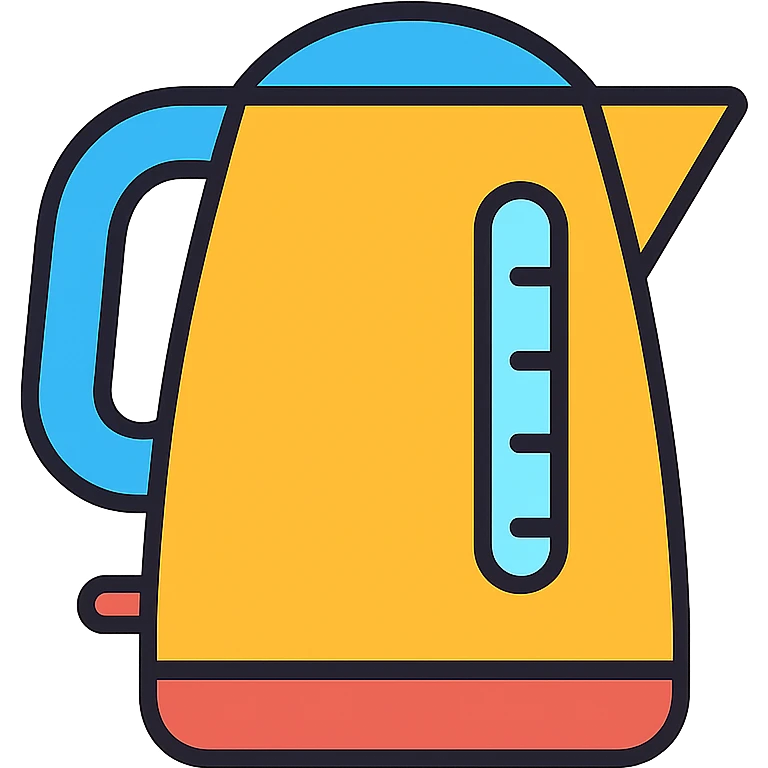 electric kettle, modern, minimal, color icon emoji