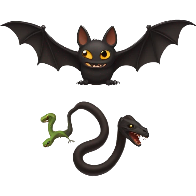 Bat with a snake emoji