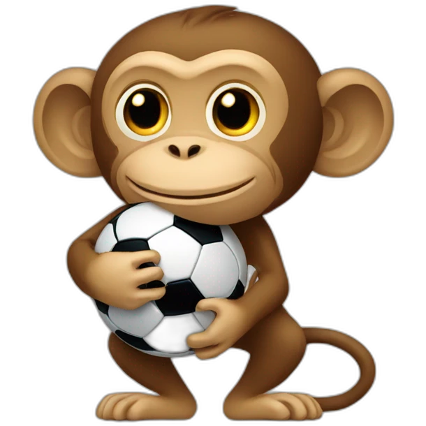 monkey holding a soccer ball emoji