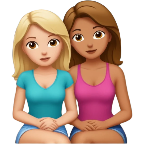 a girl, big butt, white, on her porch, having sex with another girl emoji