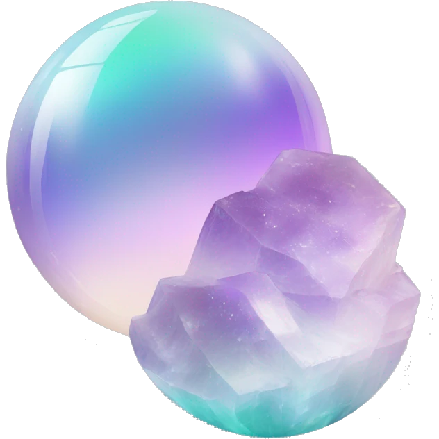 Pastel white iridescent fluorite gradient orb emoji
